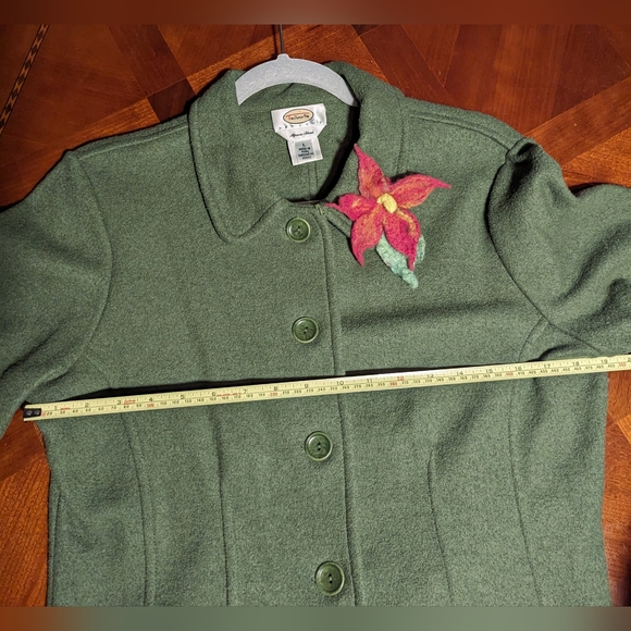 Talbots Petites Green Alpaca Blend Jacket Size L - Picture 11 of 12